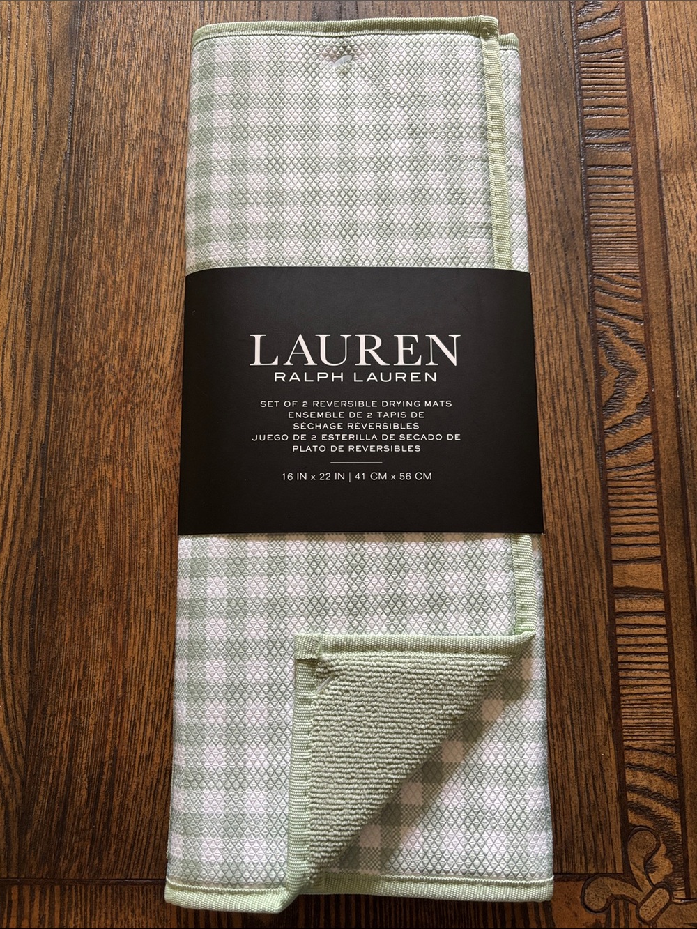 Ralph Lauren Drying Mats - Green & White - NWT - Set of 2